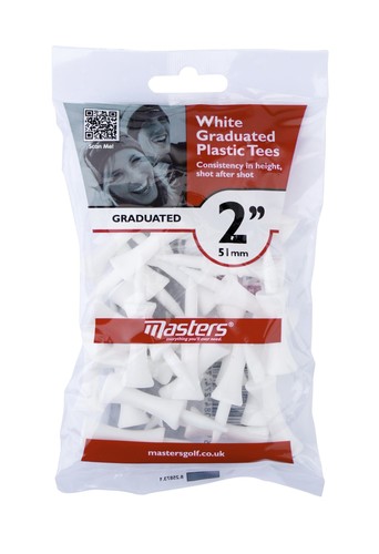 Masters Plastic Graduated Tees 2 Bag 25 White