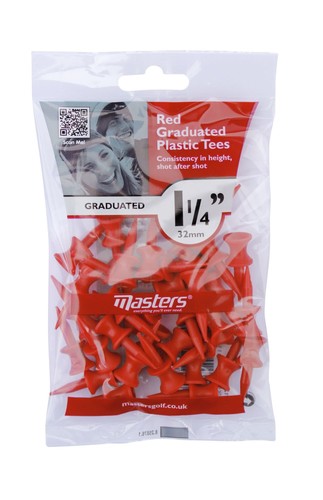Masters Plastic Graduated Tees 1 1/4 Bag 35 Red