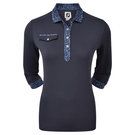 FootJoy Women’s 3/4 Sleeve Pique with printed Trim