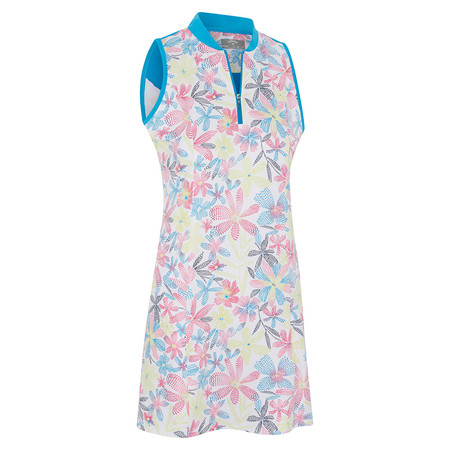 Callaway Chev Floral Dress W/Back Flounce