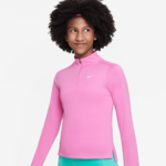 Nike Gril Dri-Fit Long Sleeve Half Zip Playful Pink/White